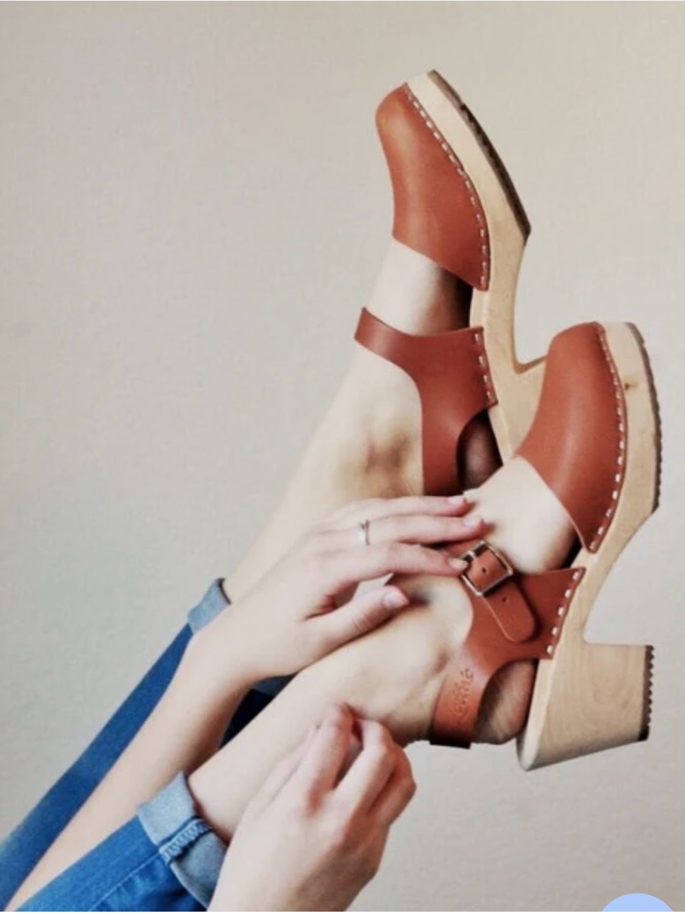 Lotta From Stockholm Tan Leather Clog